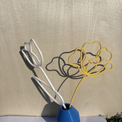 Set mini vaas en 2 bloemen